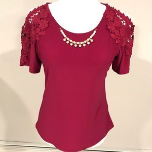 2/$10 Beautiful Burgundy Dressy Blouse